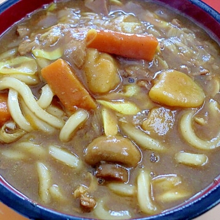 残ったカレーで♪生姜たっぷりカレーうどん